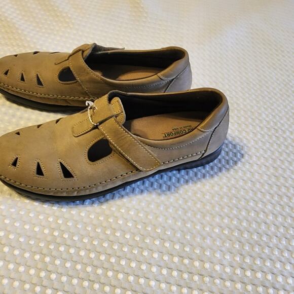 SAS EUC WOMEN'S SIZE 10.5 SUEDE LEATHER ROAMER SLIPON LOAFERS SHOES CREAM TAN - Picture 4 of 11